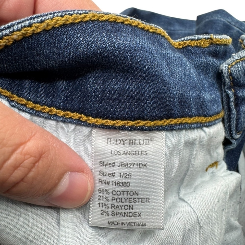 Judy Blue Relaxed Fit Distressed Blue Jeans - Picture 12 of 14